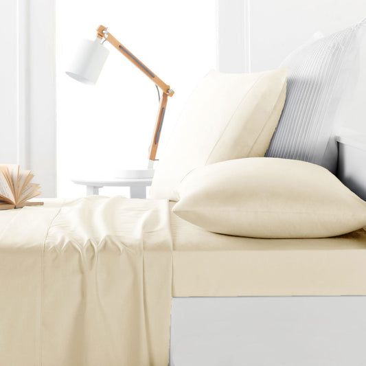 belmondo-225tc-sheet-set-cream-king at www.mallsonline.com.au