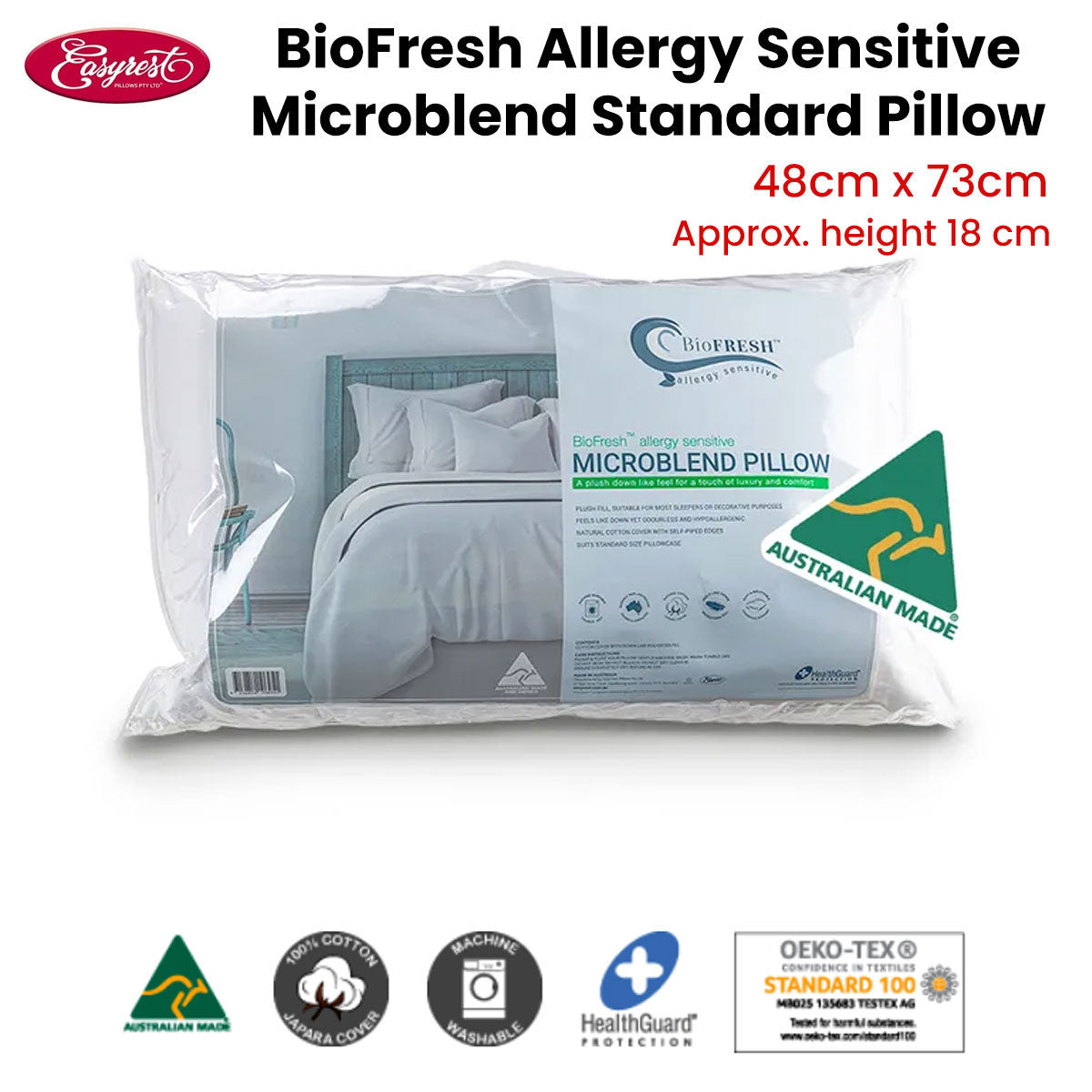 easyrest-biofresh-allergy-sensitive-microblend-standard-pillow-48-x-73-cm at www.mallsonline.com.au