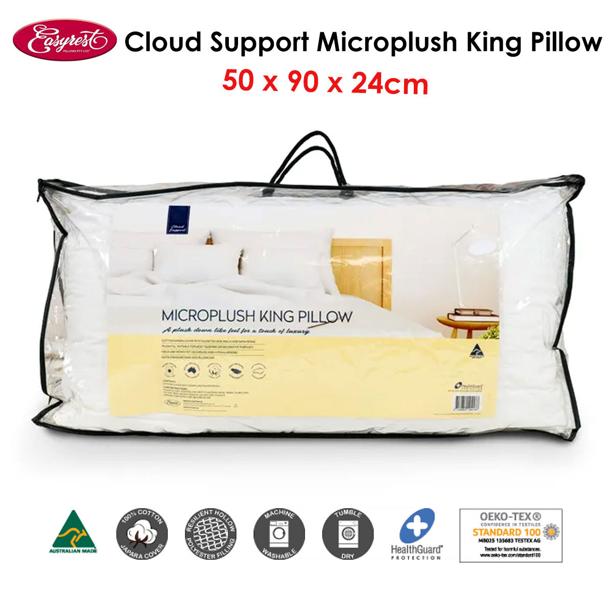 easyrest-cloud-support-microplush-king-pillow-50-x-90-x-24-cm at www.mallsonline.com.au