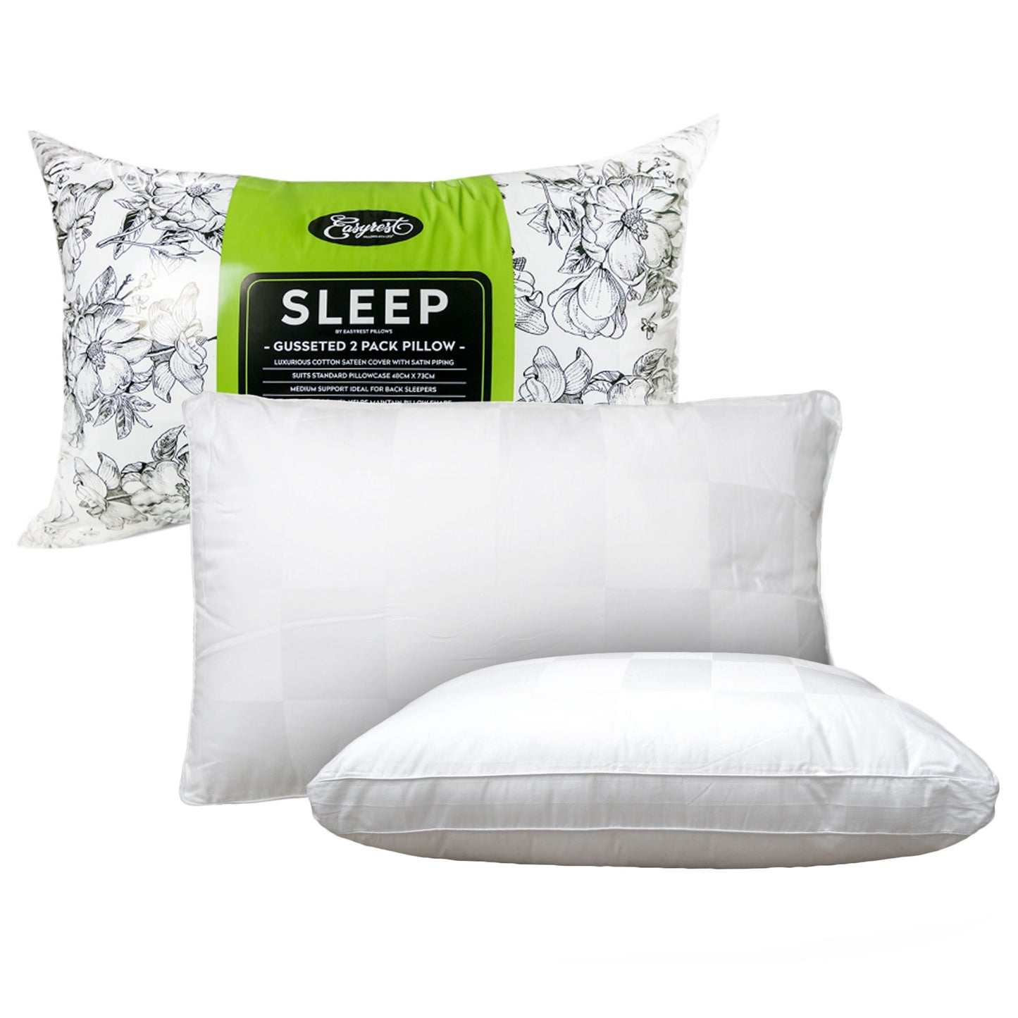 easyrest-sleep-twin-pack-gusseted-medium-standard-pillows at www.mallsonline.com.au