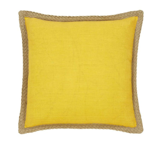 J Elliot Home Mornington Linen Cushion Cover 50 x 50 cm Yellow