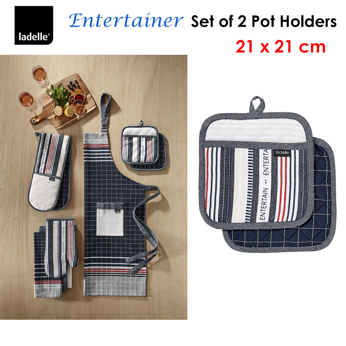 ladelle-entertainer-charcoal-set-of-2-pot-holders-21-x-21-cm at www.mallsonline.com.au