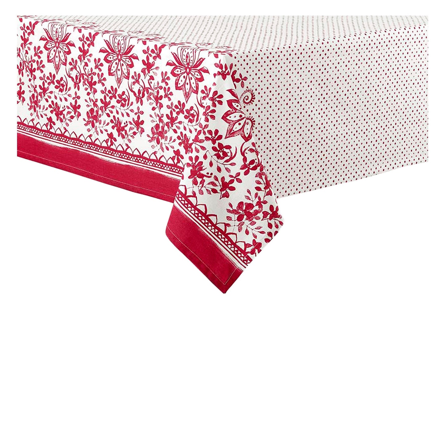 Ladelle Watercolour Floral Tablecloth 6 to 8 Seater Oblong 150 x 225 cm Red