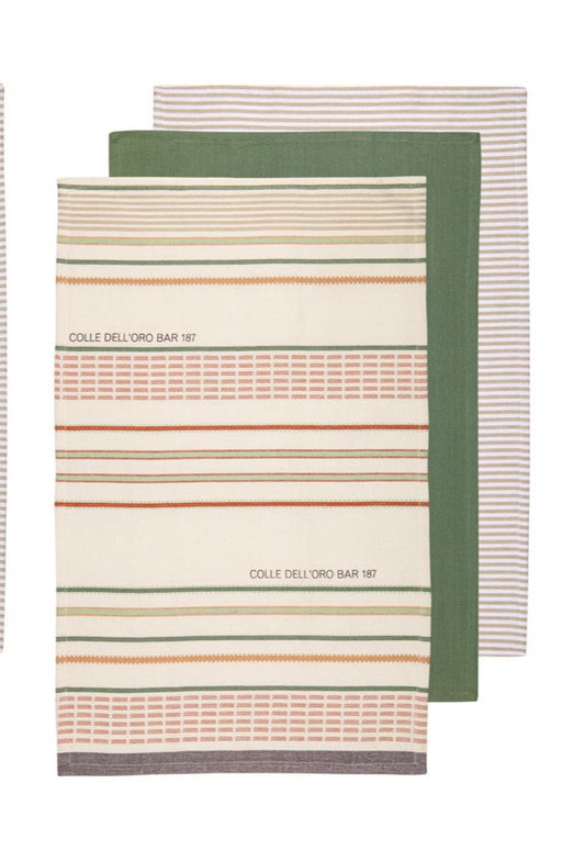 Ladelle Set of 6 Sanctuary Cotton Kitchen Tea Towels 50 x 70 cm Green