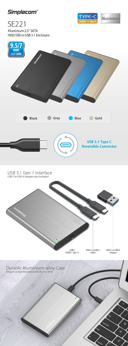 simplecom-se221-aluminium-2-5-sata-hdd-ssd-to-usb-3-1-enclosure-gold